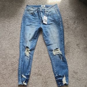 Women's Distressed Blue Skinny Jeans